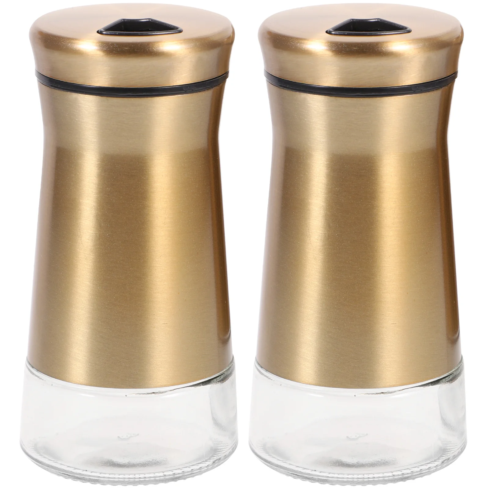 

2 Pcs Multipurpose Castor Travel Bottles Glass Salt and Seasoning Kitchen Utensils