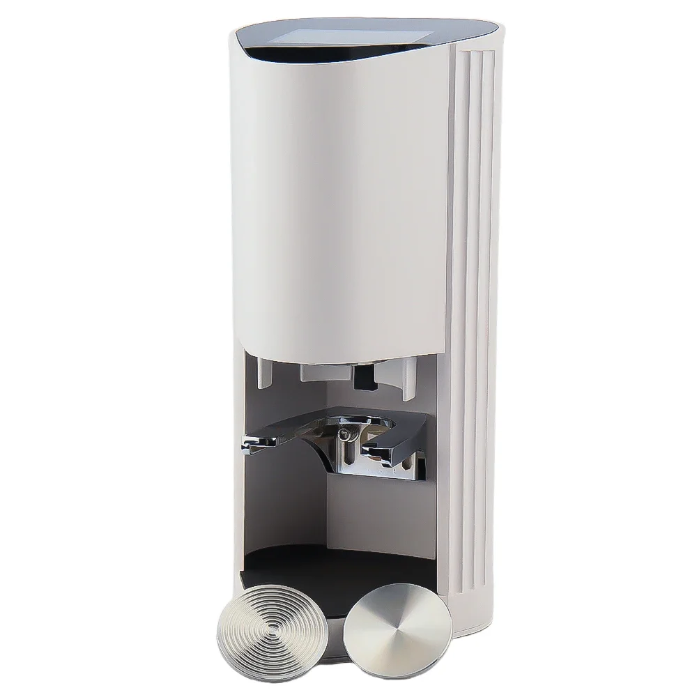 

Electric Coffee Tamper Machine Tamper Base Automatic Coffee Powder Tampering Machine White Color Convenience Coffee Tools