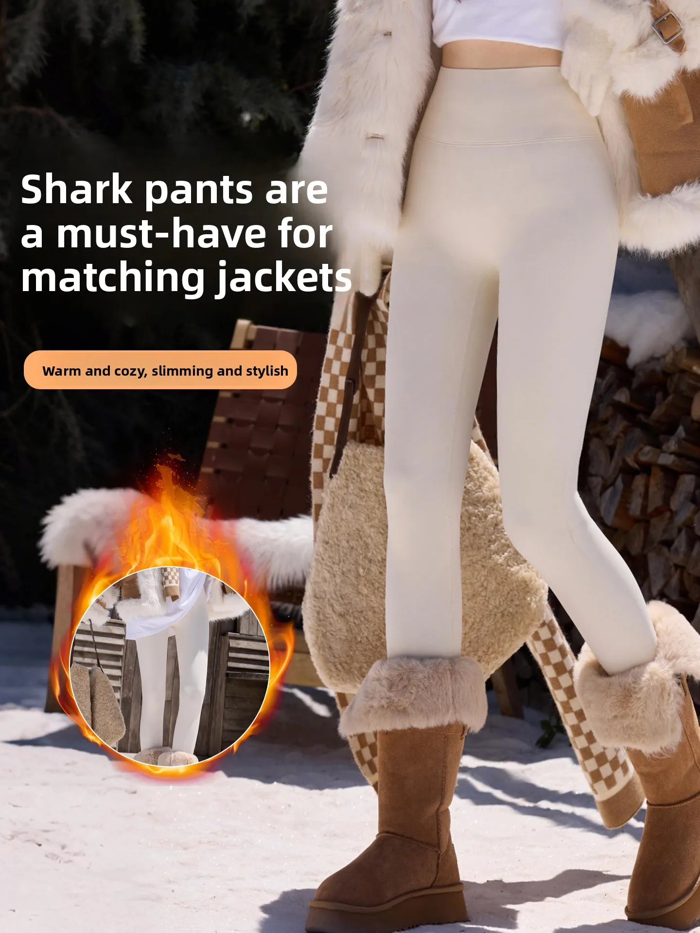 

Брюки для йоги из овчины с высокой талией и подкладкой, женская более тонкая осенне-зимняя верхняя одежда, теплые леггинсы для живота