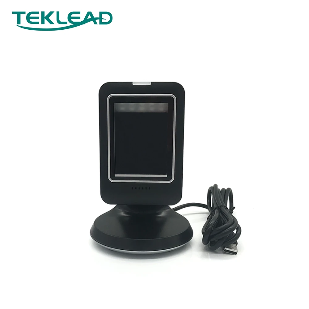 ماسح الباركود المكتبي TEKLEAD ثنائي الأبعاد يمكنه مسح توصيل USB برمز QR 1D استشعار سريع وتلقائي سريع وفعال