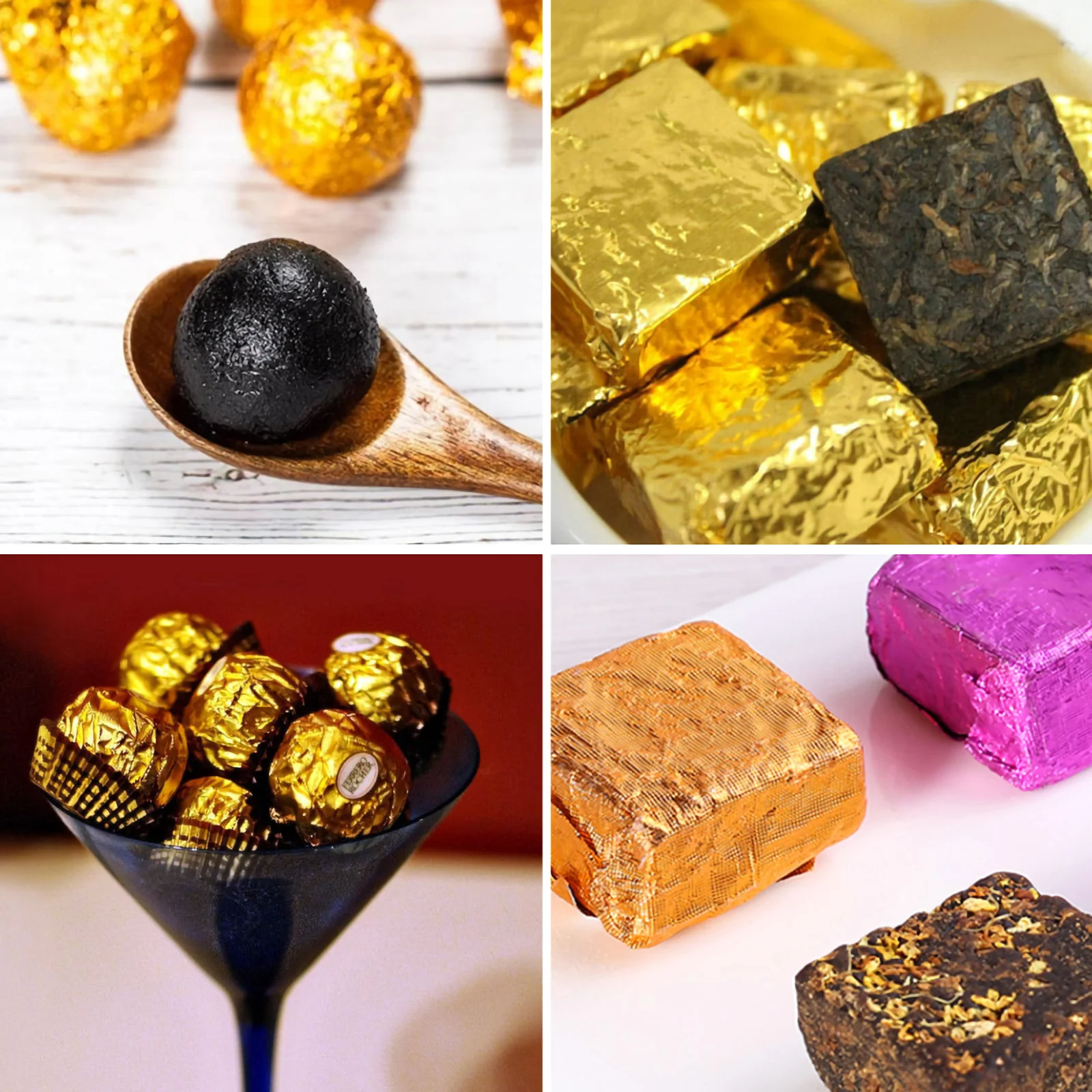 500 Pcs Chocolate Bars Golden Candy Foil Paper for Gift Packaging Wrappers Aluminium Wrapping