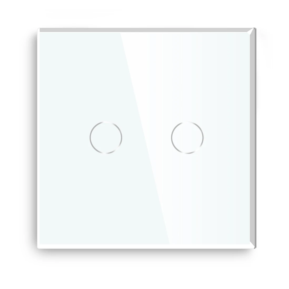 BSEED Touch-Schalter, 1/2/3 Gang, 1-Wege-Wandlichtschalter, blaue LED-Hintergrundbeleuchtung, Glas, Sensorbildschirm, Heimschalter, Weiß, EU-Standard 6
