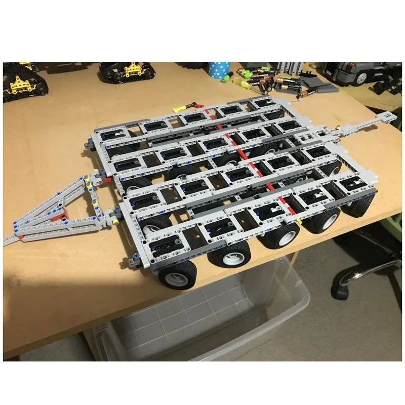 

MOC-158608 грузовая транспортная платформа, строительные блоки с прицепом, модель 1336 деталей MOC, креативные игрушки для мальчиков и детей, подарки на день рождения