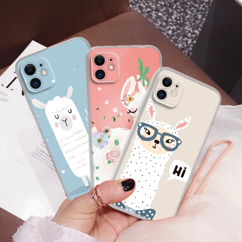 74F Cute Alpaca Llama Soft Case for Infinix Hot 20 20I 10i 10 11 11S NFC 9 Play Note 7 8 8I Zero X NEO