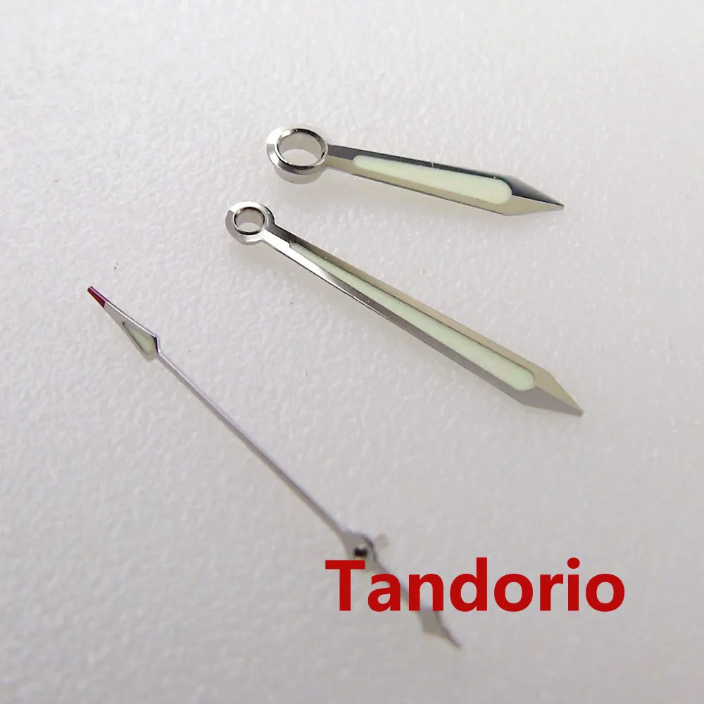 

Новые серебряные края, белые стрелки, зеленые светящиеся иглы для часов, стрелки для NH35A NH36A 7s26, детали для часов с автоматическим механизмом, стрелки