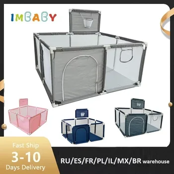 IMBABY 128*128 センチメートルベビーベビーサークルホームベビー遊び場正方形発泡児童公園セキュリティフェンス安全バリア赤ちゃんのため