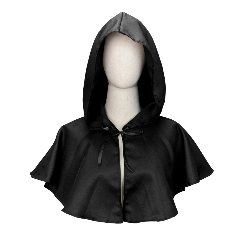 Bla Horror Dio della Morte Auricolare Mantello loween Costume da spettacolo Cappello medievale Punk Strega COS Mantello Tendenza Faion da donna