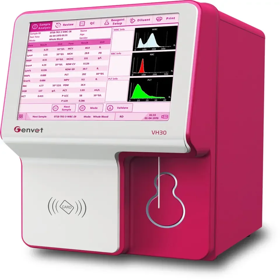 3 Diff Touch Screen Fully Automated Blood Veterinary Hematology Analyzer VH30