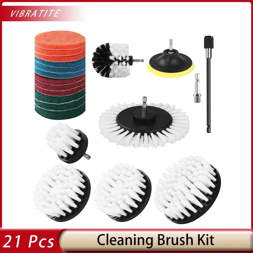 

20 Pcs Cordless Screwdriver Brush Drill Brush Kit Brush Attachment Drill Set, Cleaning Brush Cordless Screwdriver Rim Brush Cord