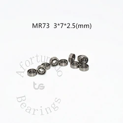 개방형 밀폐되지 않은 금속 미니어처 크롬 스틸 베어링, MR73 10 개, 3*7*2.5mm