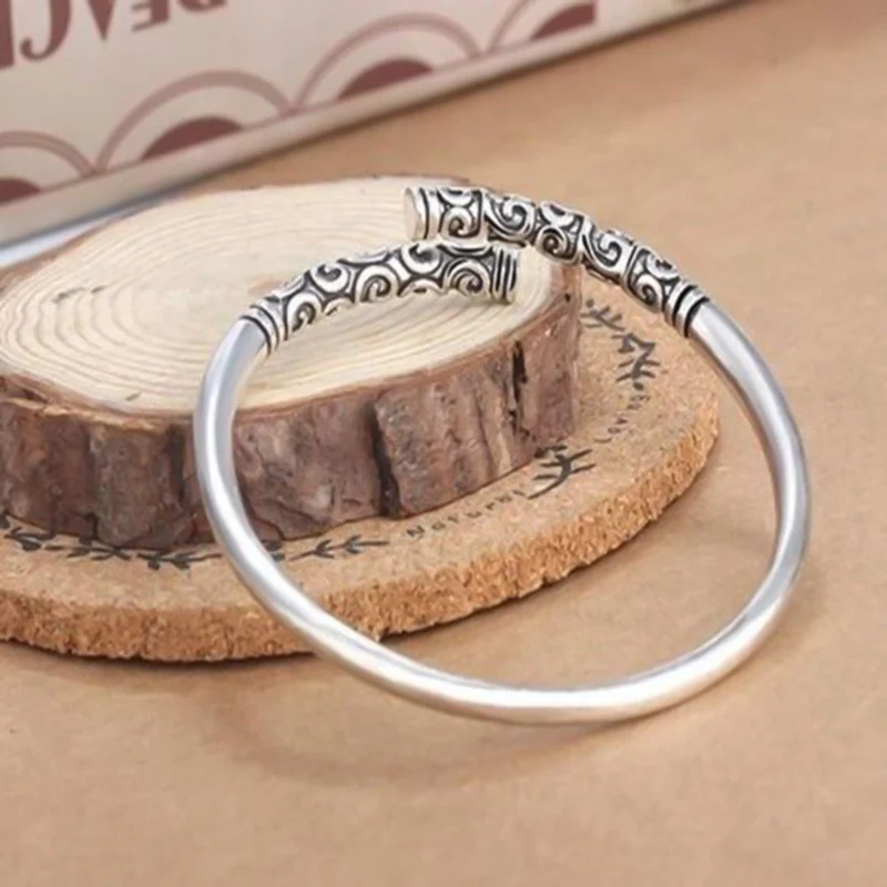 Minimalist Creative Sun Wukong Ruyi Golden Cudgel Bracelet Fashion Personality Vintage Thai Silver Open-Ended Bracelet