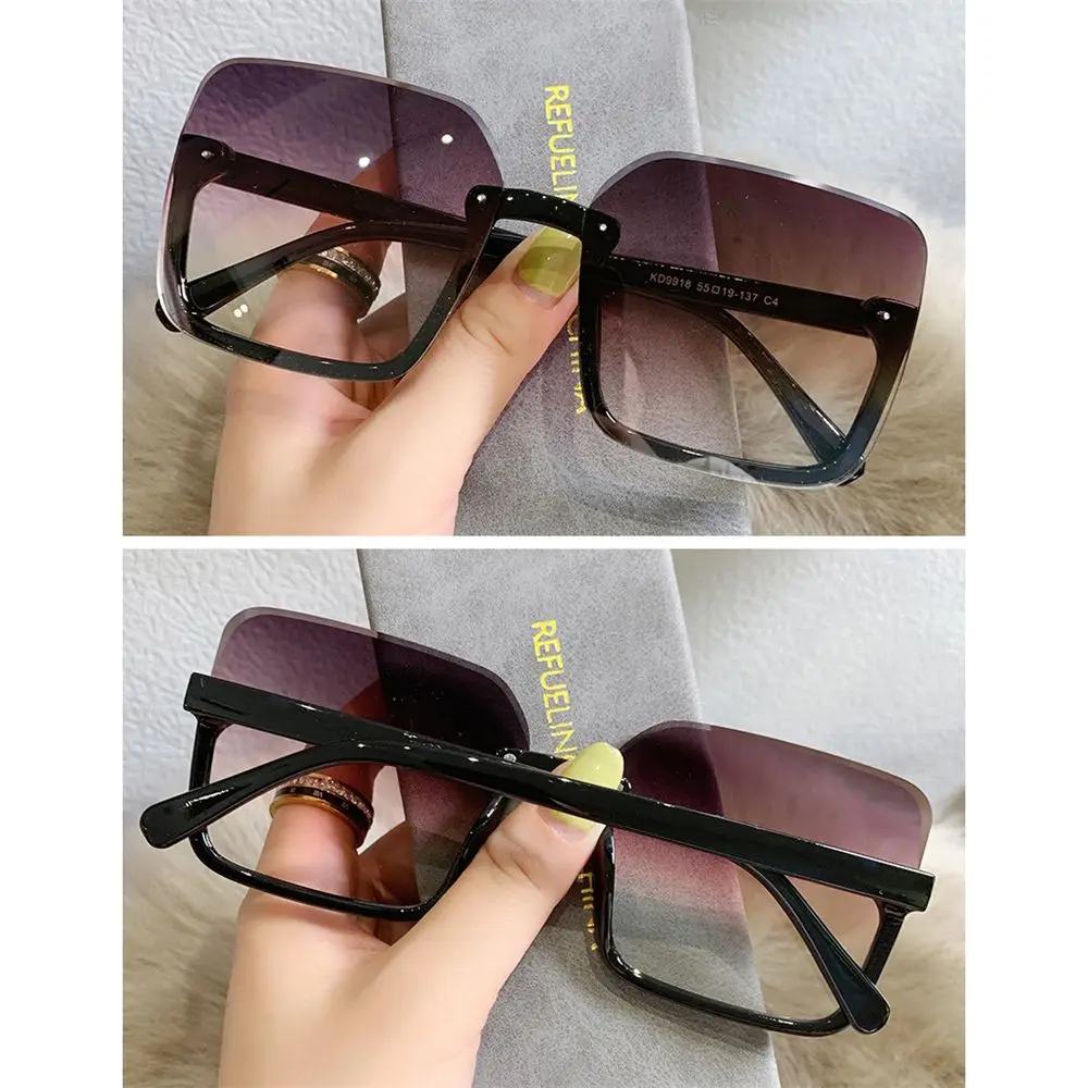 Fashion Driver Goggles Vintage Women Square Sun Glasses Oversized Sunglasses Eyewear for Lady Big Frame