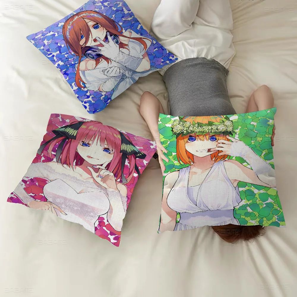 

Cartoon Cute Quintessential Quintuplets Pillow Cushion Cover Pillowcase Living Room Sofa Home Decor Customized