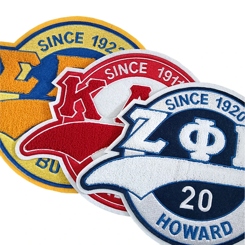 Round Zeta Phi Beta Chenille with Tail Iron on Patch for Jacket , Sigma Gamma Rho Sorority, Kappa Alpha Psi Fraternty