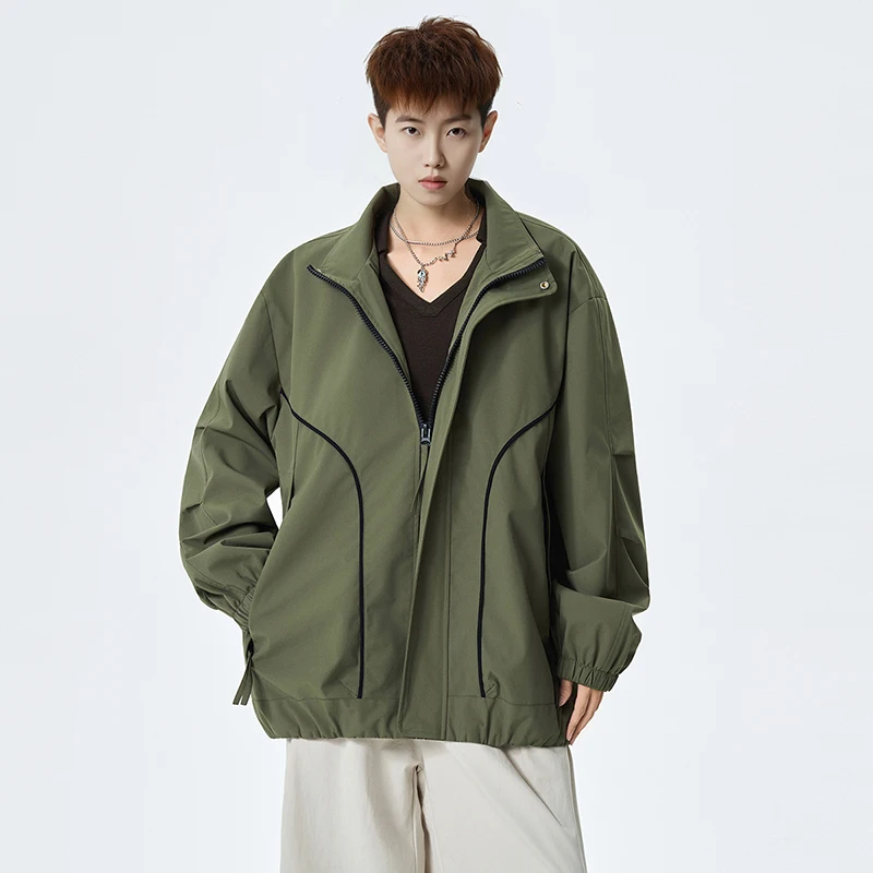 

GIOIOMская ветровка, весенне-осенняя водонепроницаемая, износостойкая, устойчивая к разрыву свободная мужская куртка с воротником-стойкой