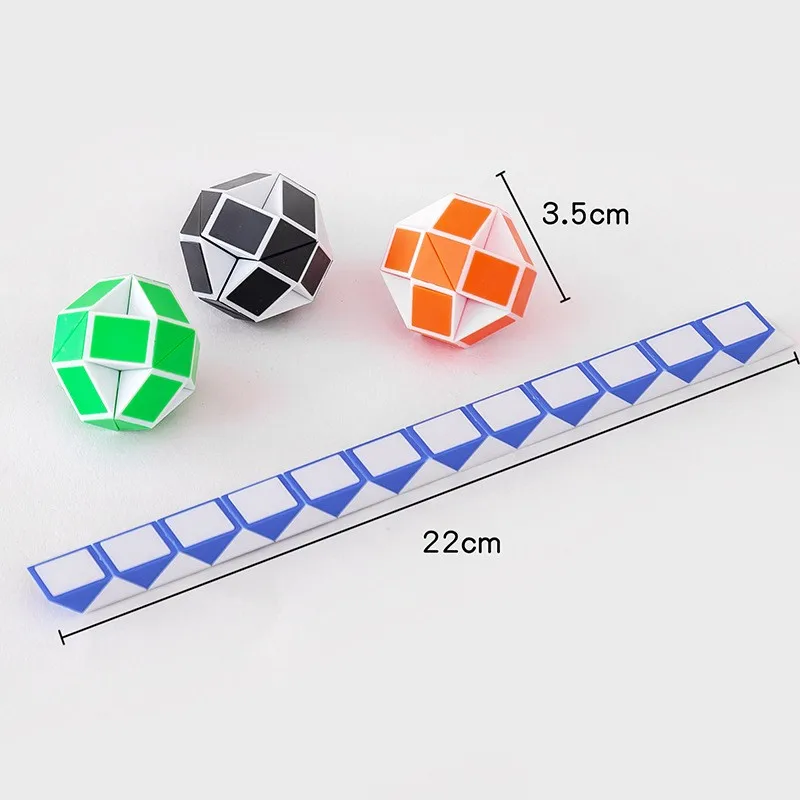 6 Pcs Folding Magic Snake Ruler Puzzle Antistress Cube Educational Toy Kids Birthday Party Favors Goodie Bags School Reward 21CM