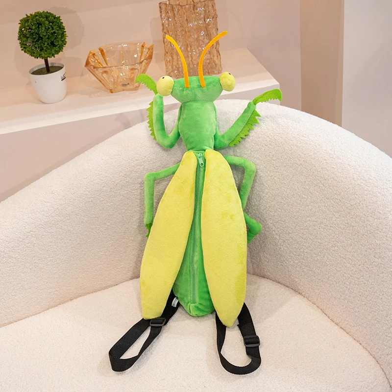Simulation Insect Dragonfly Plush Toy Creative Praying Mantis Stuffed Backpack Cartoon Mantis Dragonflies Dolls Birthday Gifts