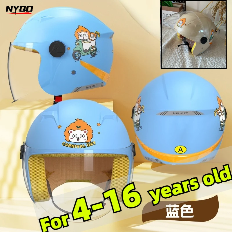 

Kids Half Motorcycle Helmet 3C Certified Warm Winter Safety Helmet Four Seasons Universal Headgear For Boys Girls Students
