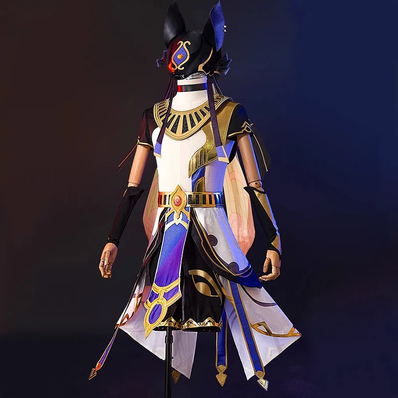 Cyno Cosplay Game Genshin Impact زي مجموعة كاملة من أزياء المعركة أزياء الهالوين كروسدرينج ملابس لعب الأدوار