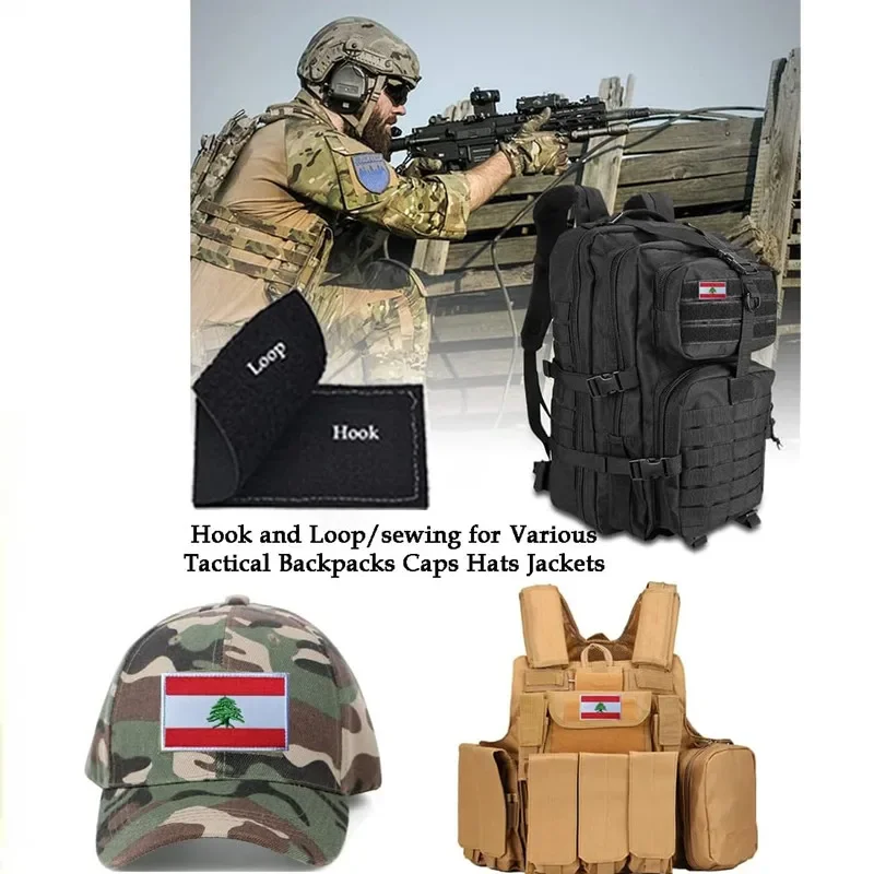 

Asian Countries Flag Badge Tactical Morale Hook&Loop Embroidered Patch Iran Qatar Lebanon Patches for DIY Clothes Jeans Bags