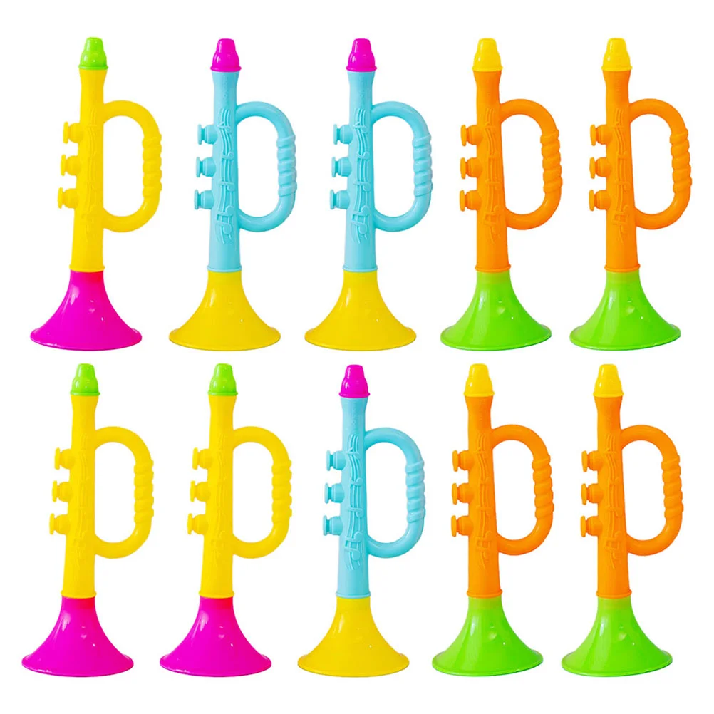 12 Pcs Trumpet Toy Horn Noise Maker Funny Musical Instrument Blow Air Football Plastic Soccer Cheer Toys Child Outdoor Makers