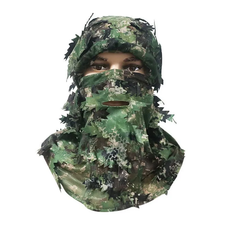 Traje Ghillie de camuflaje, sombrero frondoso 3D, máscara facial completa, sombreros, accesorios de caza de camuflaje de Turquía