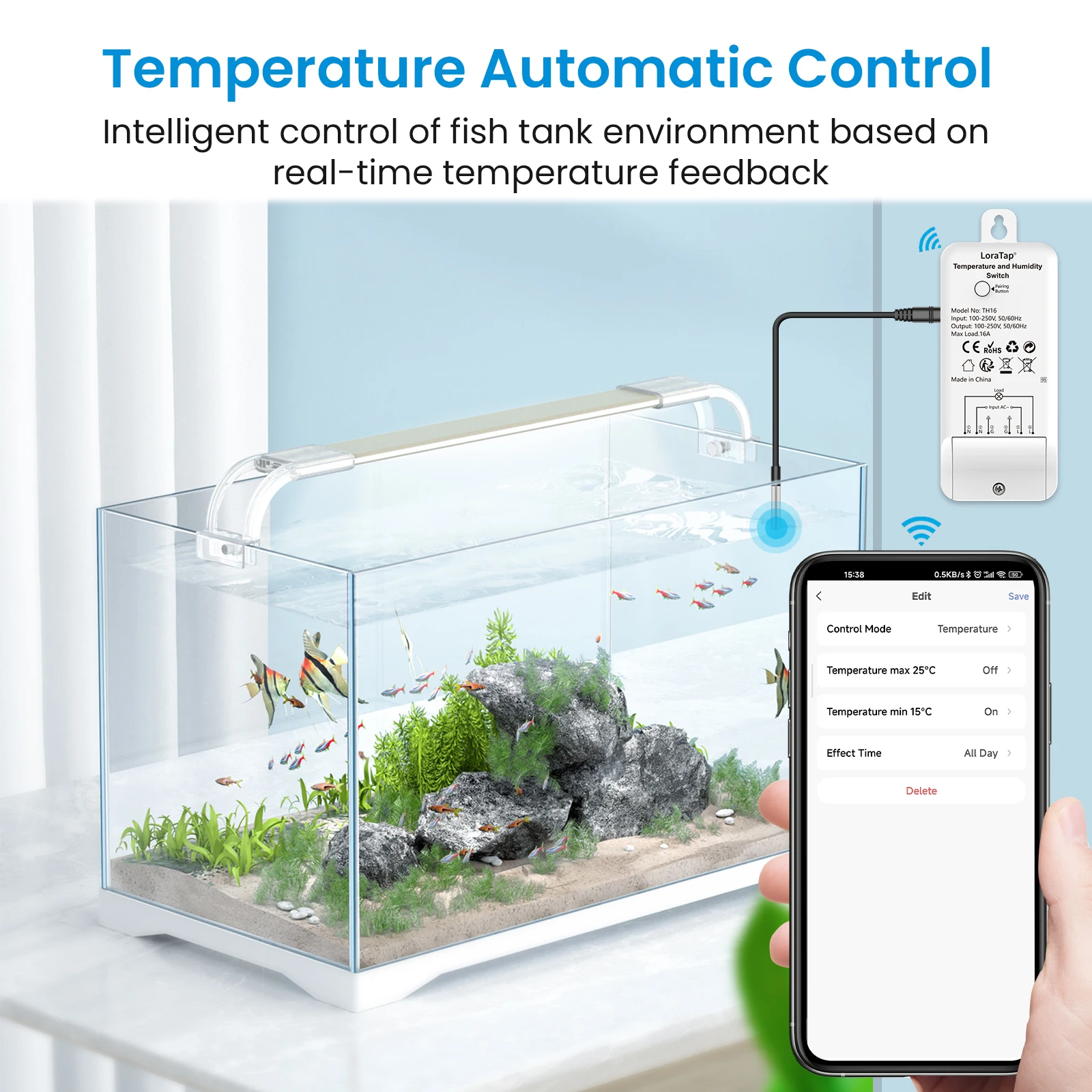 LoraTap Tuya Smart Temperature And Humidity Switch Module On/Off Devices Wifi Wireless Voice Control by Alexa Google Home