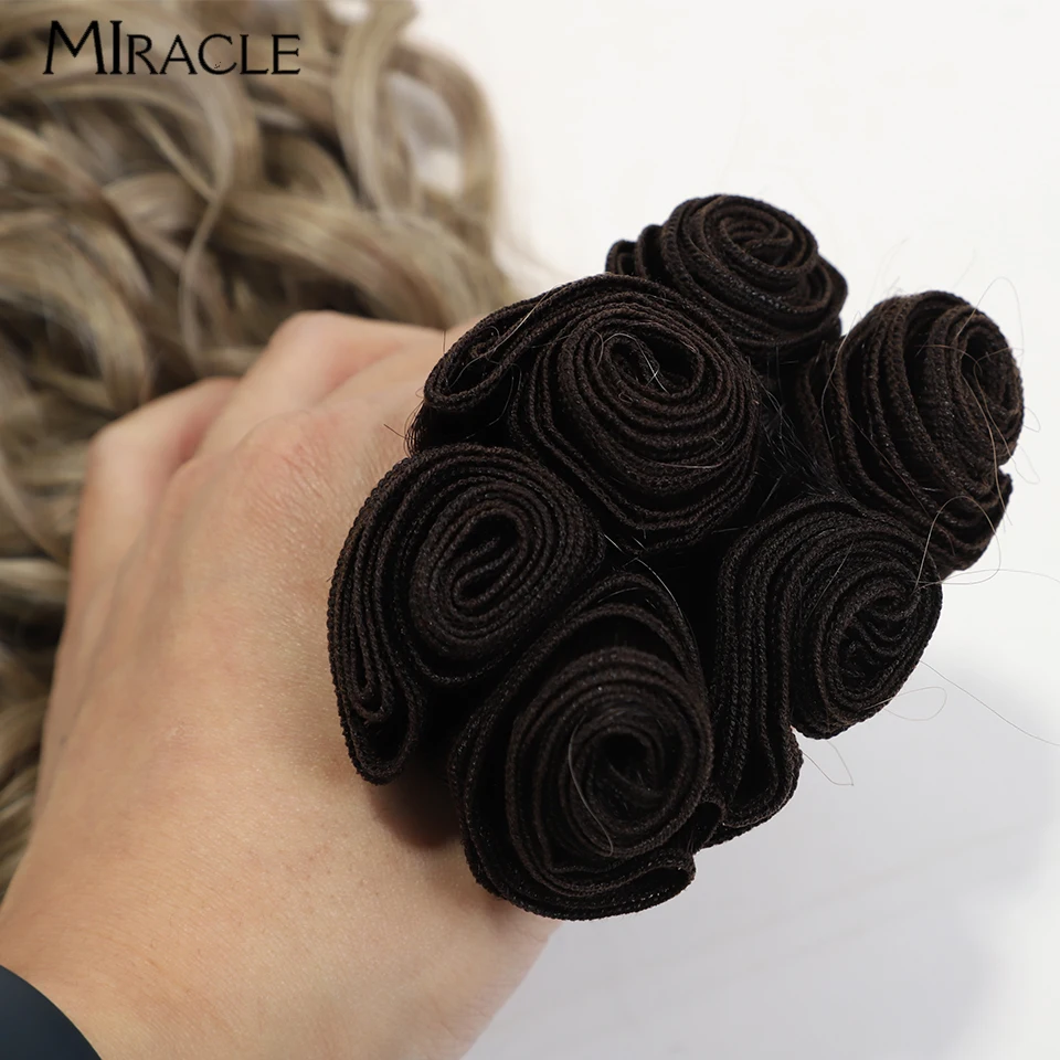 6PCS Hair Extensions 24-28\'\' Hair Weave Bundles for Women Daily Cosplay Synthetic Ombre Blonde Fake Hair Weaving Hairpieces