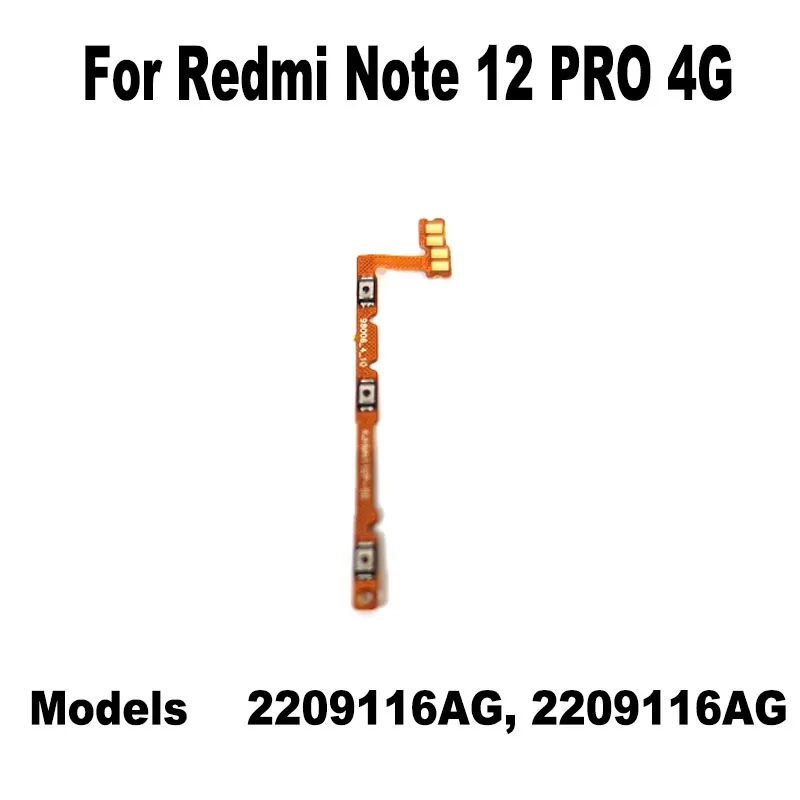 Para Xiaomi Redmi Note 12 12 Pro + Plus 4G 5G botón de volumen de encendido Cable flexible interruptor de tecla lateral botón de Control de