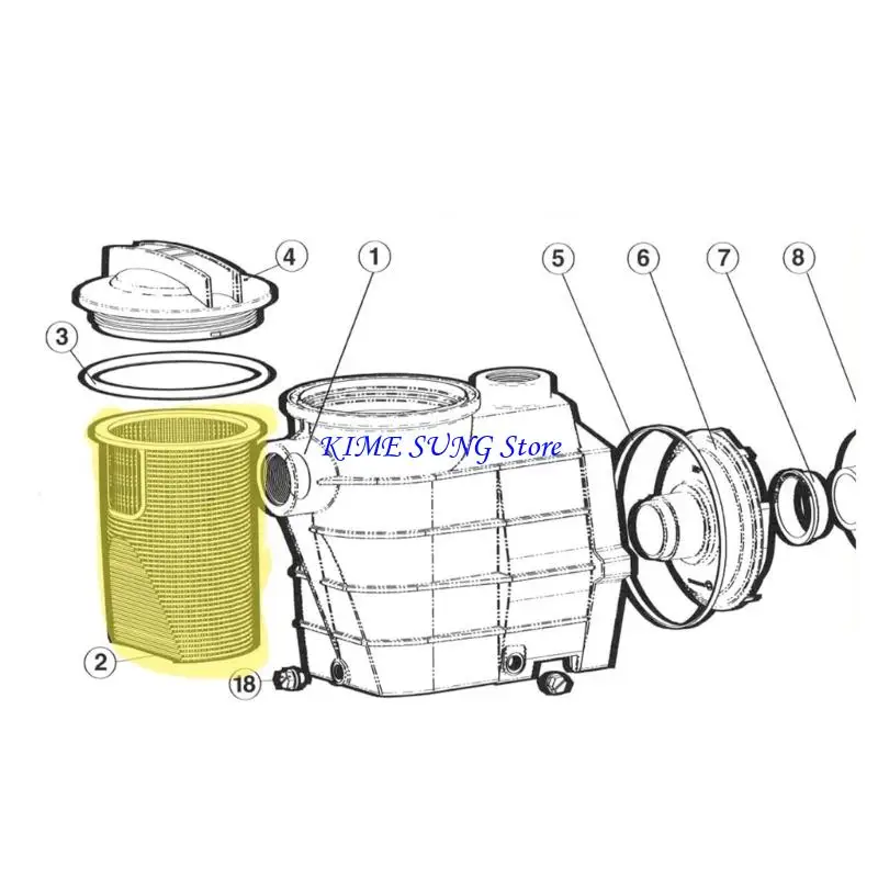 L5BD Replacement Basket Pool Pumps Filter Basket High Capacity Debris Collection Weather Resistant Plastic Texture for Pool
