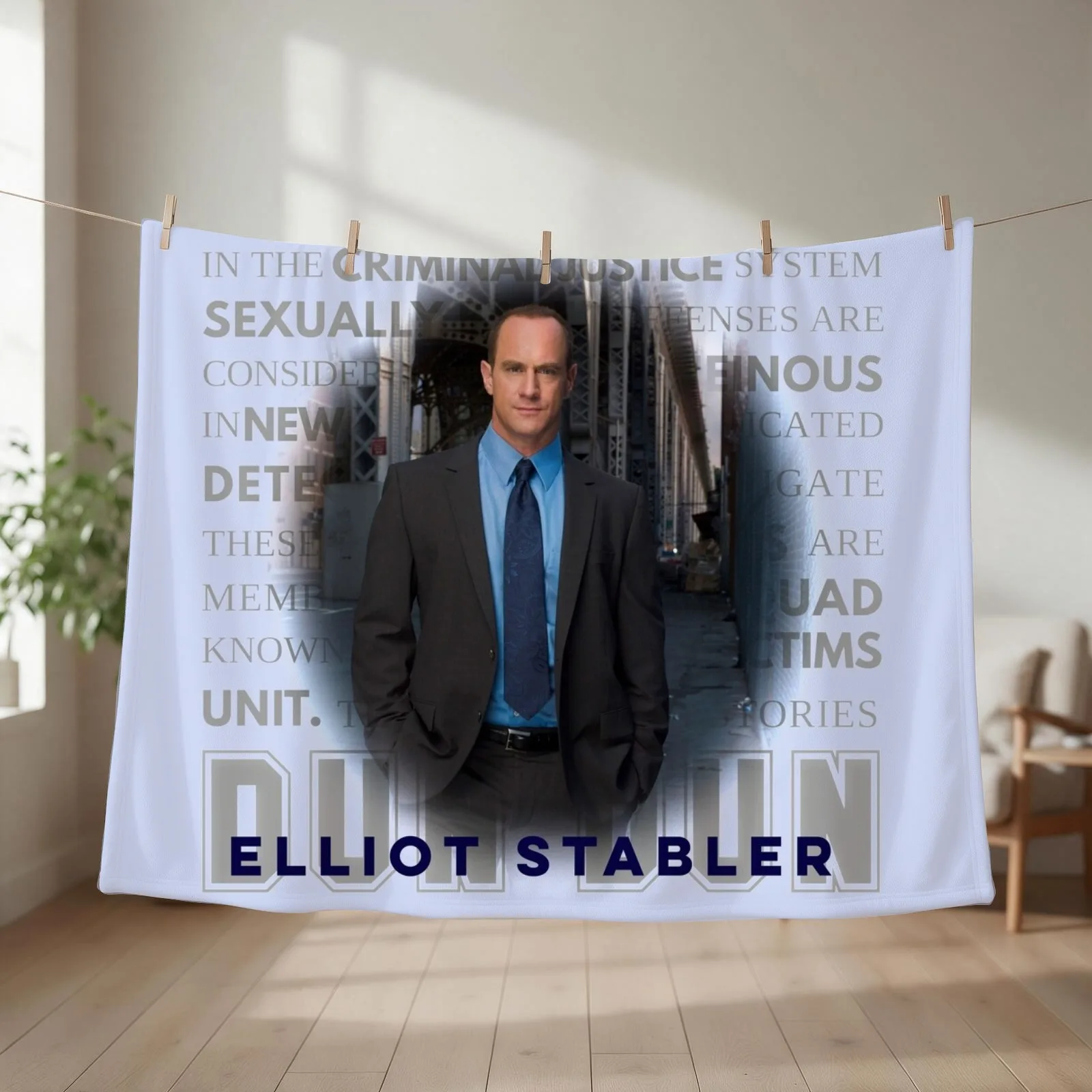 Elliot Stabler Throw Blanket couch cozy soft plush fuzzy picnic outdoor blanket