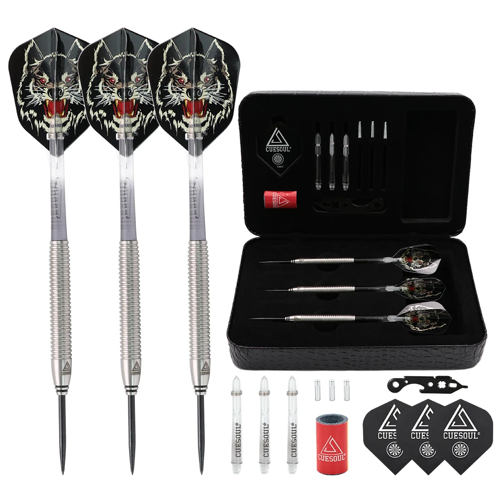 

CUESOUL 90% Tungsten Steel Tip Dart Set 21g Dart Barrel Weight Professional Steel Tip Darts 3 pieces