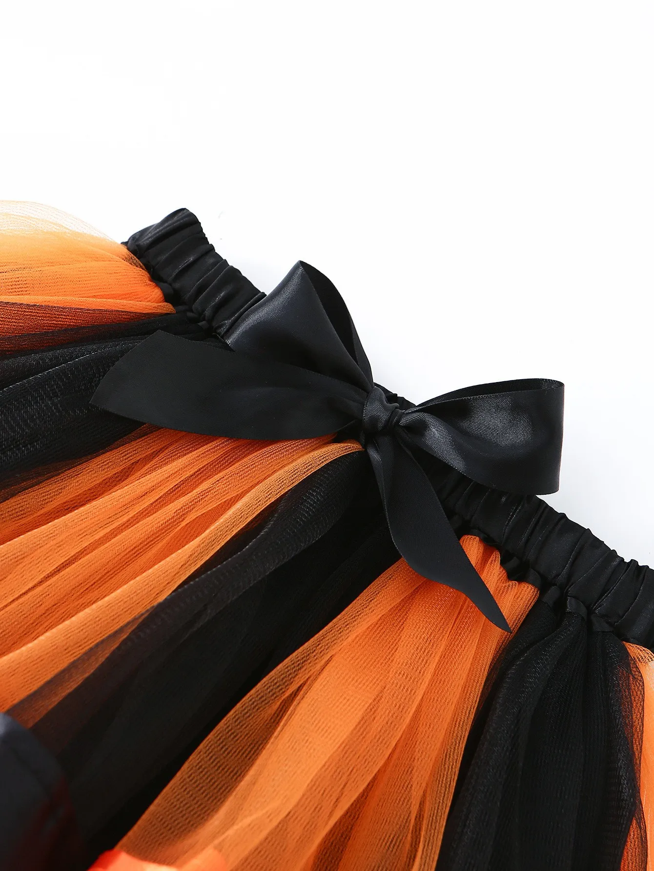 Niedlichstes Kürbis-Outfit für Kleinkinder, Mädchen, 2-teilig, kurzärmliges bedrucktes T-Shirt, orange-schwarzer Tutu-Rock-Set, Kinder-Halloween-Outfit – Detail 9