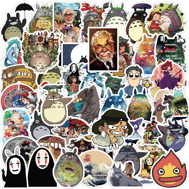 

50PCS Miyazaki Hayao Stickers Phone Trunk Refrigerator Waterproof Anime Stickers Anime Figure Image Toys Sticker Surprise Gift