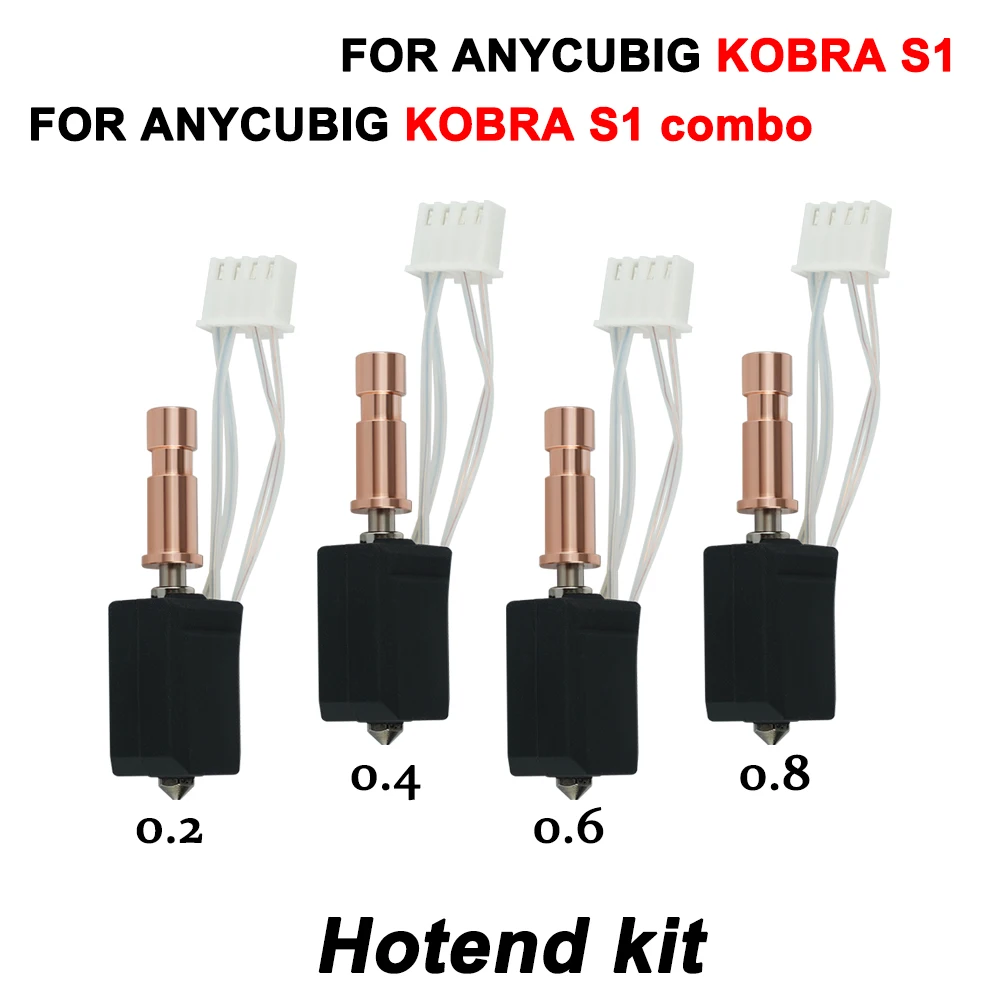 

For Anycubic Kobra S1 Hotend ceramic Nozzle Kobra S1 Combo Head S1C 3d Printer 24V 48W Rapid heating 320℃ 3d Printer Accessories