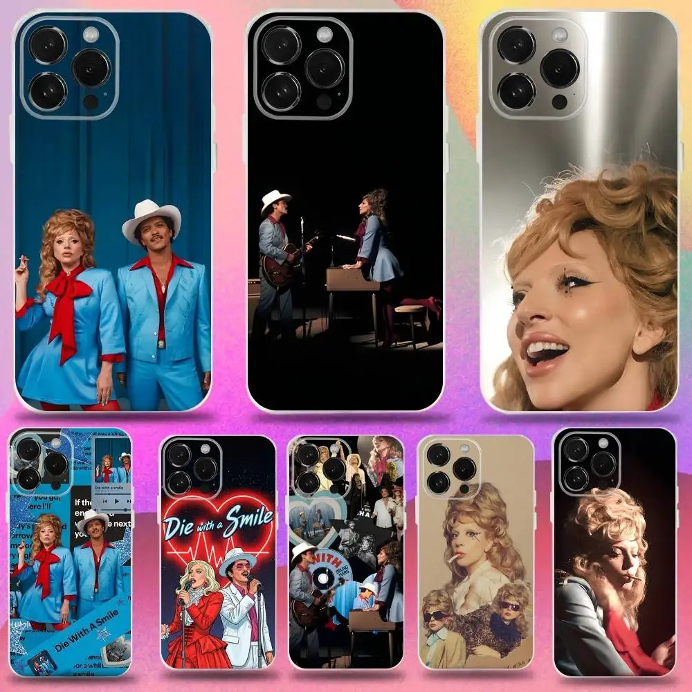 

D-Die With Smile-S L-Lady G-GagaS Phone Case For iPhone 16,15,14,13,12,11 Pro,Max,Plus,X,XS,XR,SE,Mini Transparent Silicone Soft