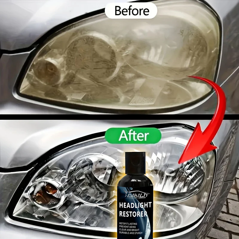معجون تلميع احترافي لترميم المصابيح الأمامية للسيارة، يزيل ضباب الأكسدة ويعزز السطوع