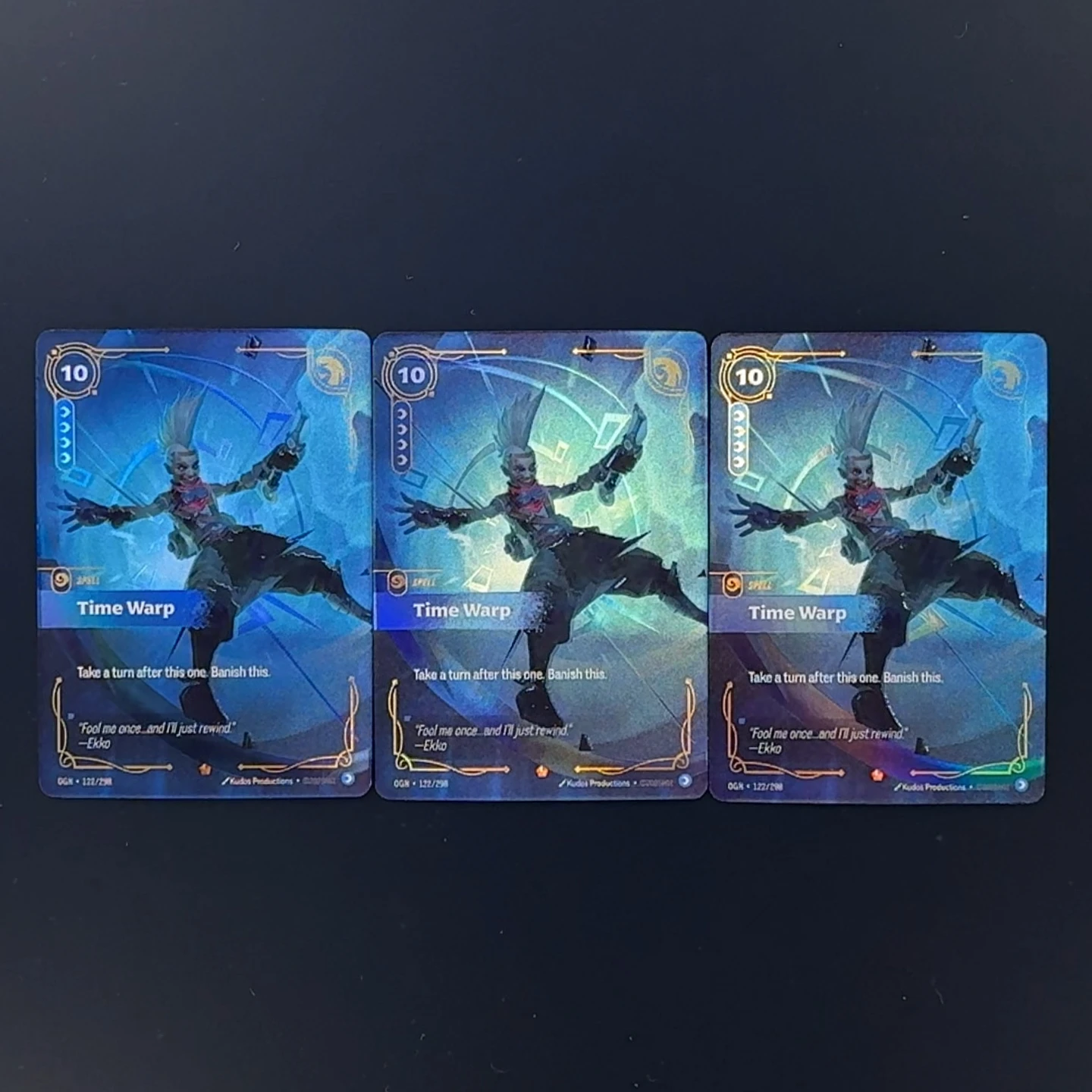 

Коллекционная карта League of Legends Riftbound Spell Card Time Warp Card OGN-122 с текстурной фольгой, аниме-карта