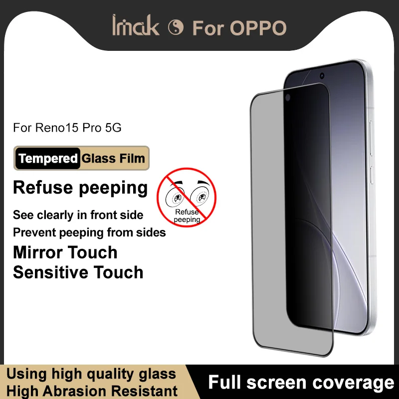 

IMAK Privacy Tempered Glass for OPPO Reno 15 Pro Max 15C Reno15 F 5G Screen Protector Film