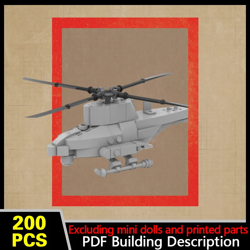 MQ-8 Unmanned Helicopter Model MOC Building Bricks War Equipment Modular Technology Gifts Holiday Assemble Children Toys Suit