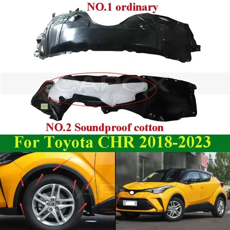 CAPQX-guardabarros delantero forrado para Toyota CHR CH-R, 2018-2023, hoja interior