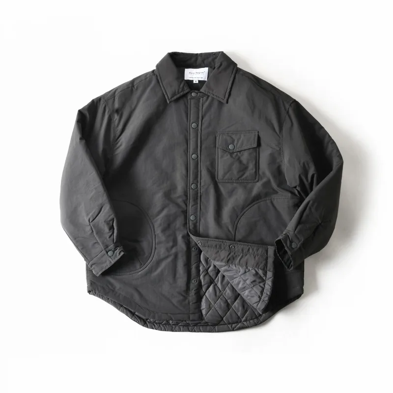 

New Korean Version Men Casual Cotton Jaet Autumn Winter New Sle Stuffed Windproof Waterproof Loose Fit Warm Turn-down Collar Top