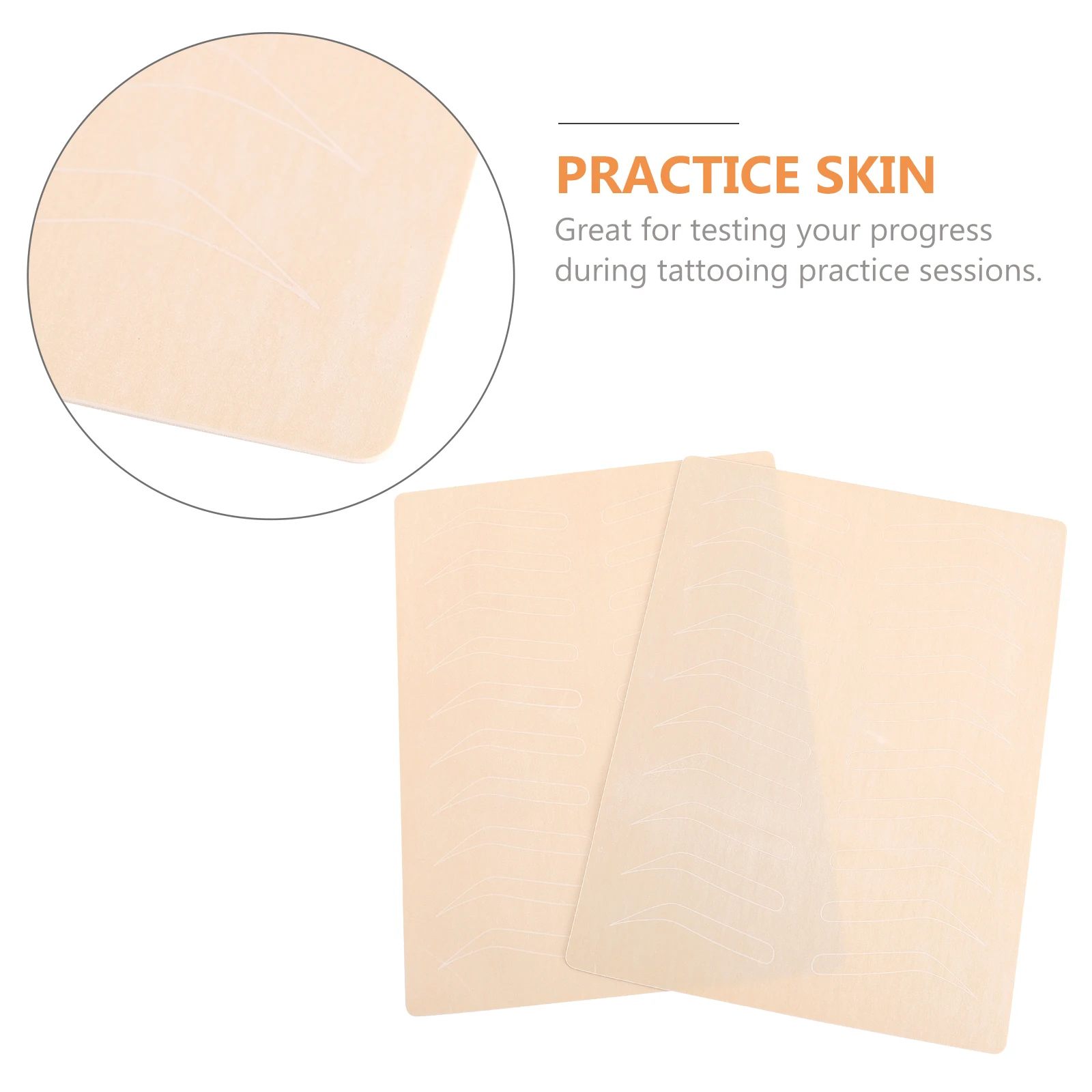 

6pcs Eyebrow Practice Skin Sheets No Ink Needed Microblading Tattooing Training Rubber Skin Double Side Use For Salon Permanent