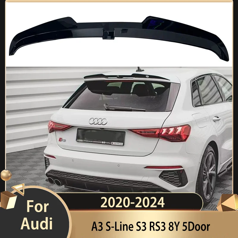 For Audi A3 S-Line S3 RS3 8Y 5Door Sportback 2020-2024 Rear Trunk Spoiler Wing Lip Spoiler Tail Fin Automobiles Parts Accessorie