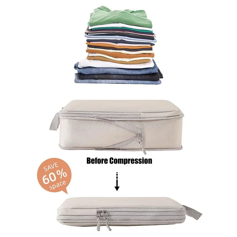ชุด/4 ชิ้น กระเป๋าจัดระเบียบสำหรับเดินทางแบบพกพา สำหรับการบีบอัดสัมภาระ กระเป๋าจัดระเบียบกันน้ำ สำหรับกระเป๋าเดินทาง