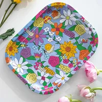 Floral Critter Rolling Tray Tobacco Smoke Accessories