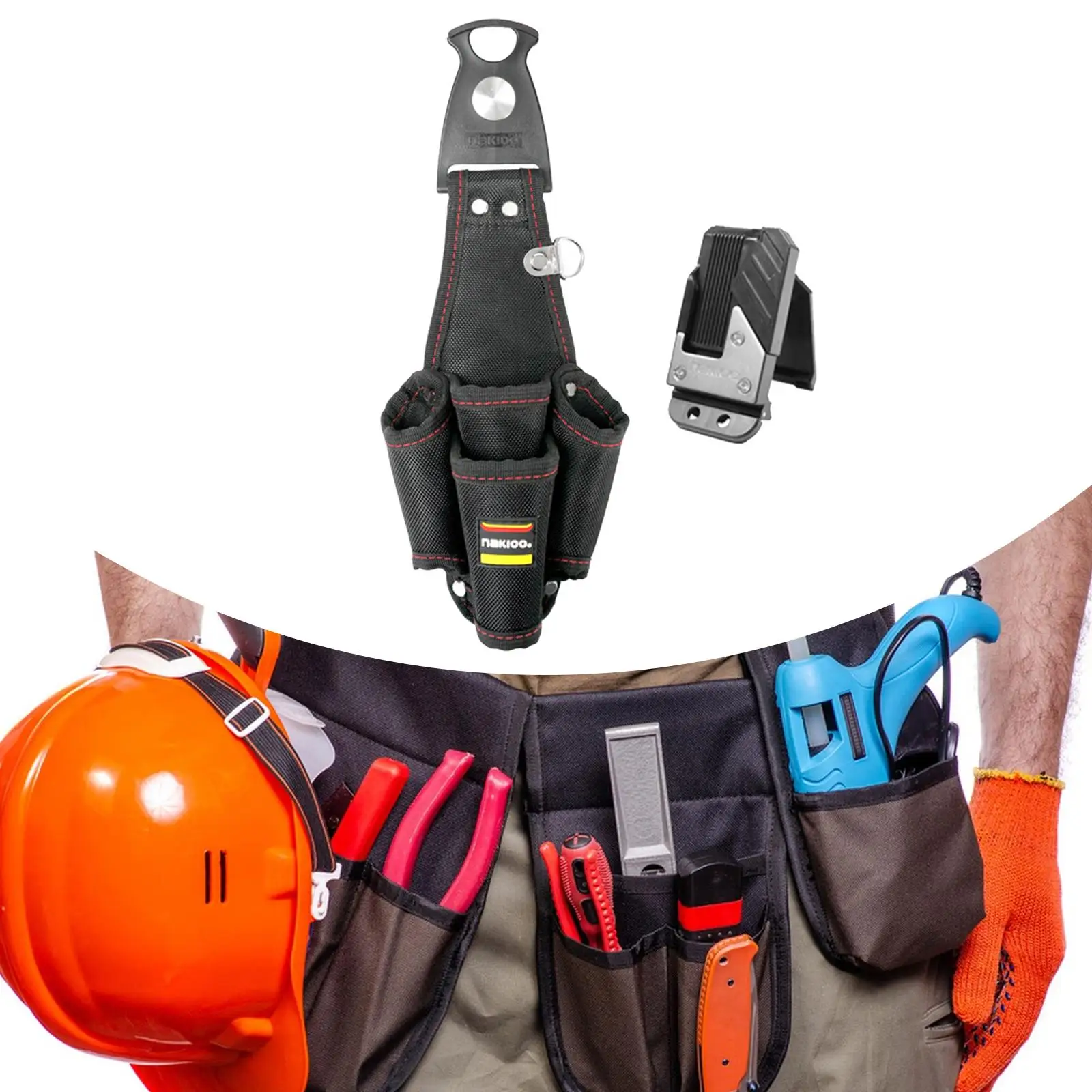

Tool Belt Reusable Waterproof Multipurpose Quickly Attach and Release Electrician Tool Belt Side Belt Pouch for Plumbers Roofer
