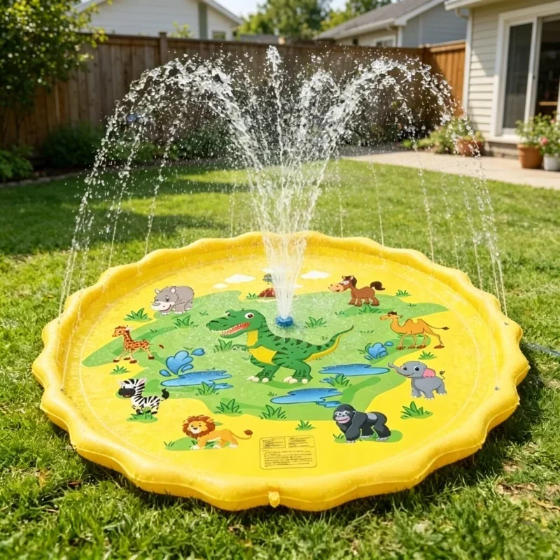 

Dolphin Shark Dinosaur Rainbow Water Spray Mat Kids Outdoor Summer Toy Children Backyard Garden Sport Play Water Mat Supply