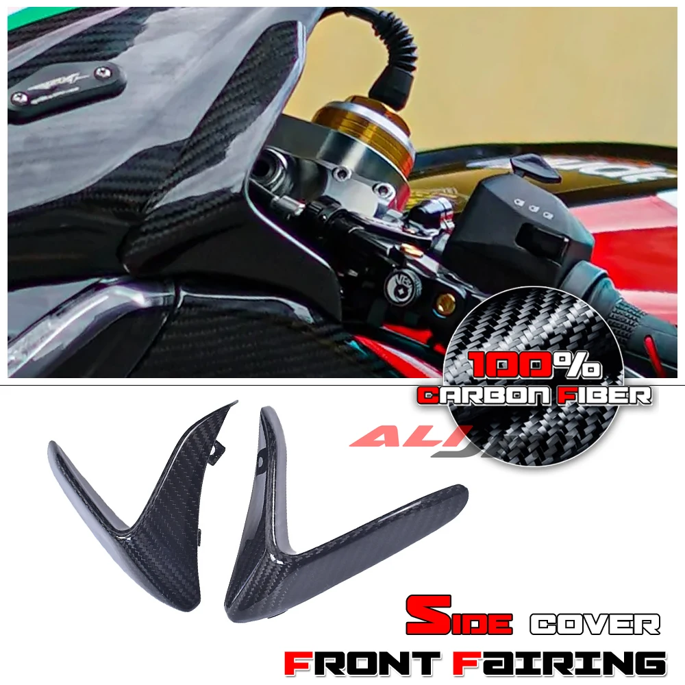 

100% Real Dry Carbon Fiber Fairing Motorcycle Cover for Aprilia RSV4 RSV-4 2021-2025 Side Front Fairing Nose Panel Cover Cowling
