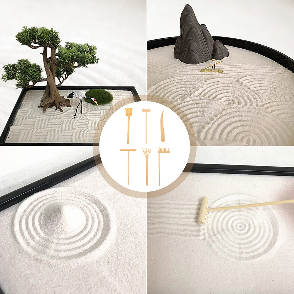 Zen – ensemble de râteaux à sable, outil de dessin, fournitures de jardin, décoration de Table pour bureau, décors jaunes pour enfants